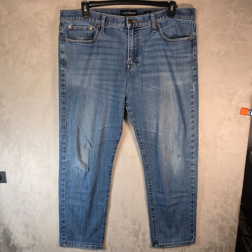 Lucky Brand Men's 221 Straight Leg Jeans Medium Wash Blue Denim Classic Core 38x